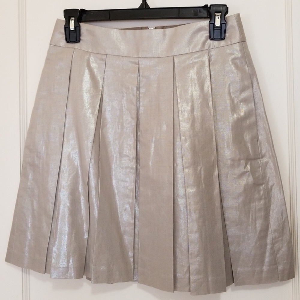 NEW Banana Republic Metallic Pleated Skirt - 0P
